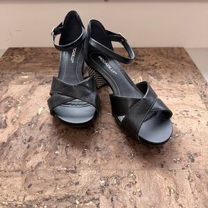 Black Textured Heels